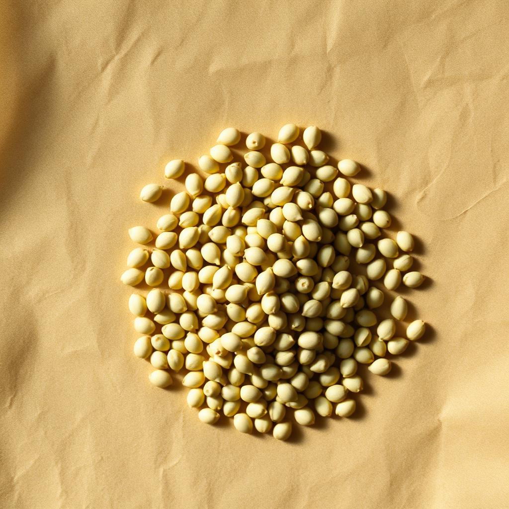 A pile of Fennel seeds on aged cream parchment
